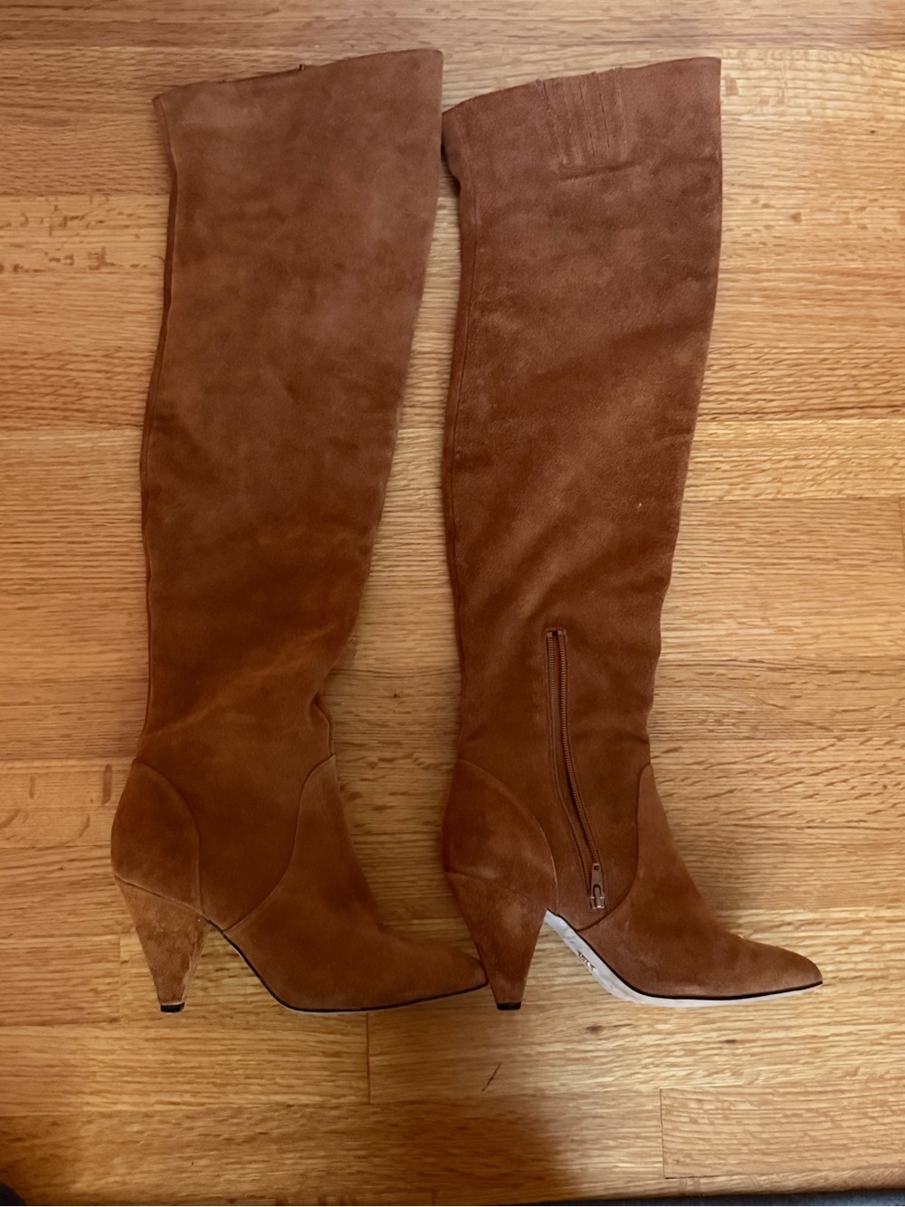 Kurt Geiger Tall Suede Over-The-Knee Boots in Cognac Brown